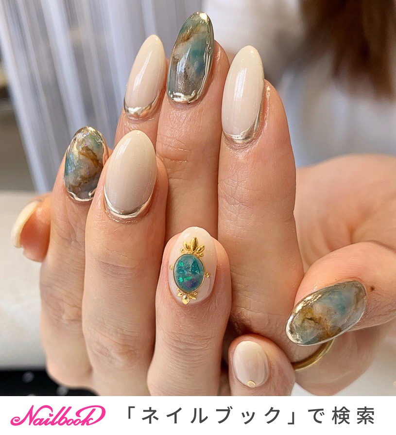 夏 オールシーズン 海 リゾート ハンド Mami private nail salon Fika のネイルデザイン No