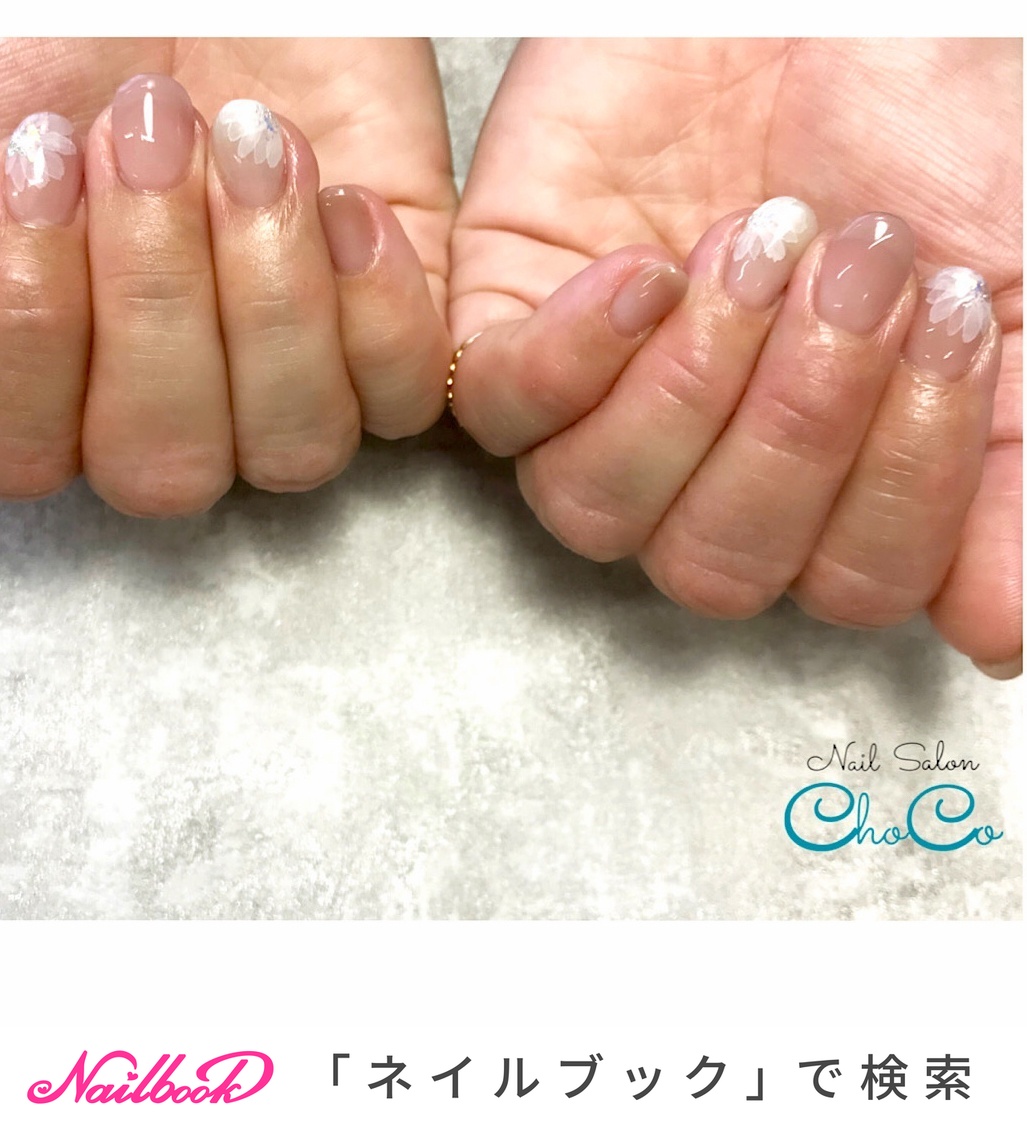 オールシーズン ハンド グラデーション フラワー たらしこみ Nail Salon ChoCoのネイルデザイン No 5528033