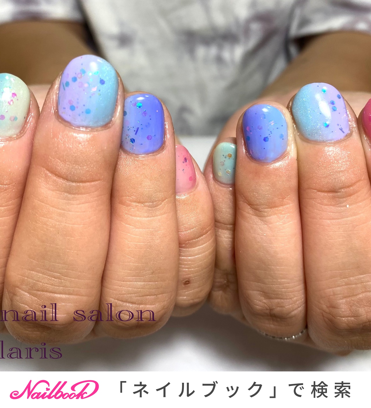 オールシーズン リゾート 浴衣 ハンド グラデーション Private nail salon Polarisのネイルデザイン No