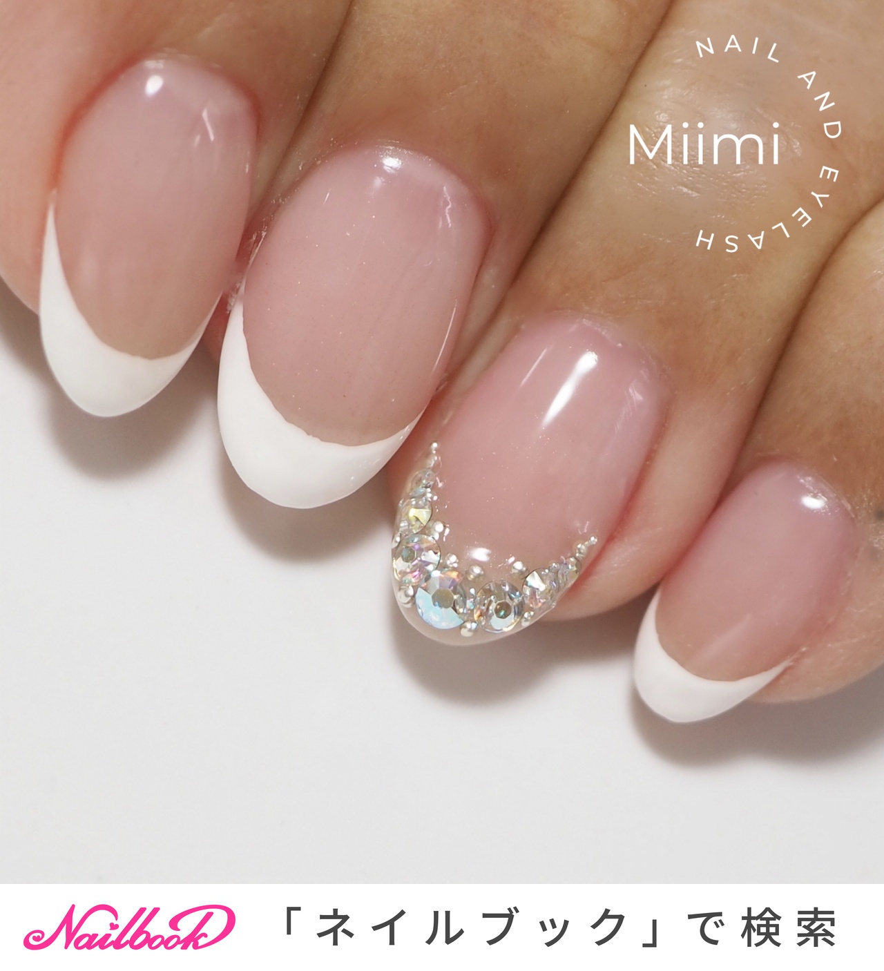 春 オールシーズン オフィス ブライダル ハンド Miimi ミィミ nail eyelashのネイルデザイン No 8736702