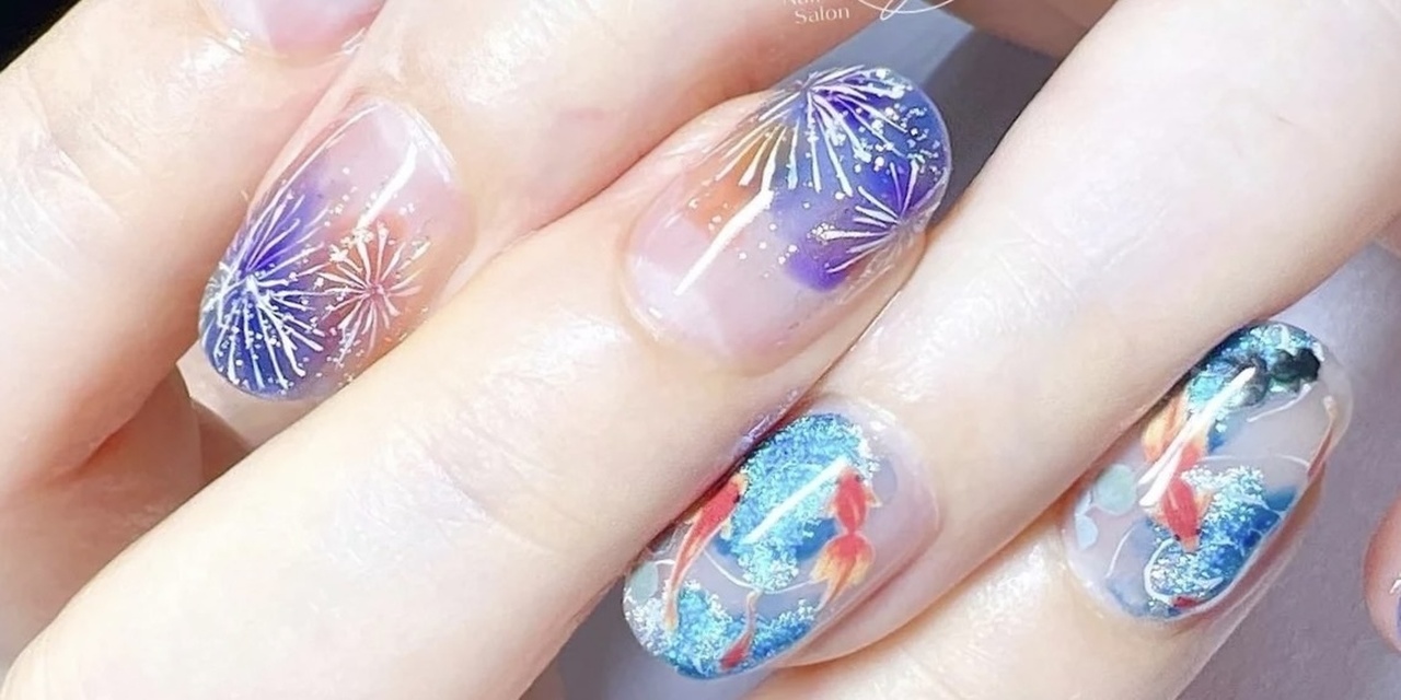 花火やひまわり・ヨーヨー。夏の風物詩をネイルにぎゅっと