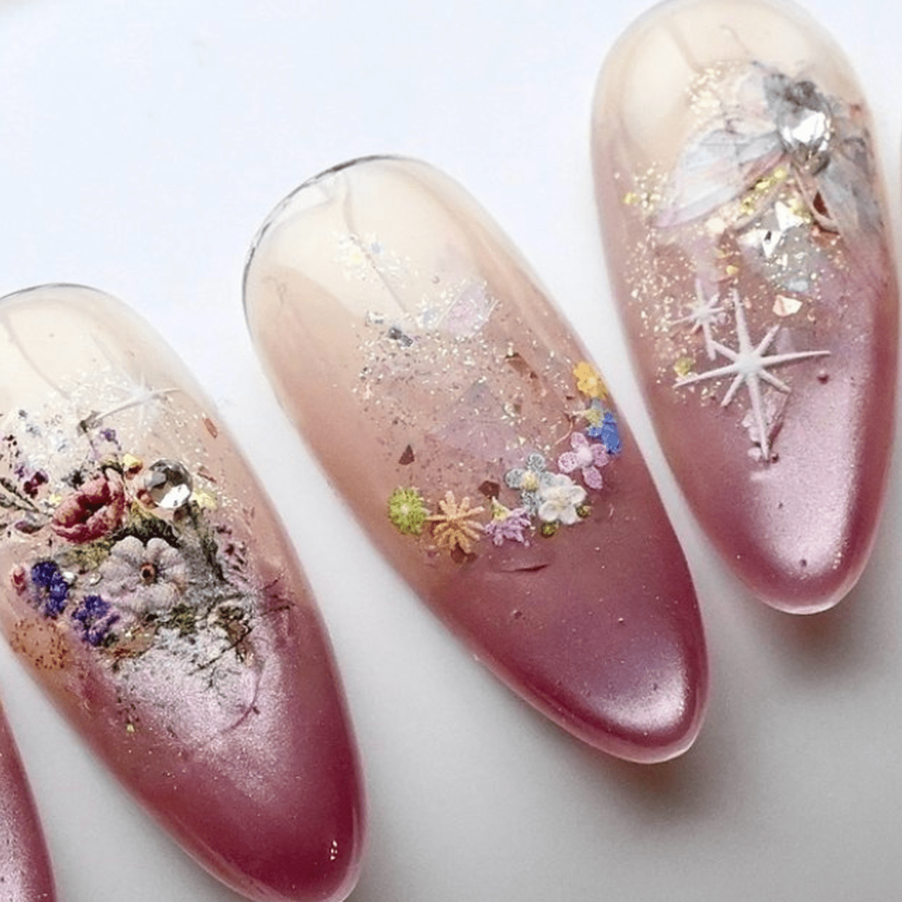 No.023】ネイルチップ♡サブカル系♡クリアネイル♡ラメネイル No.023