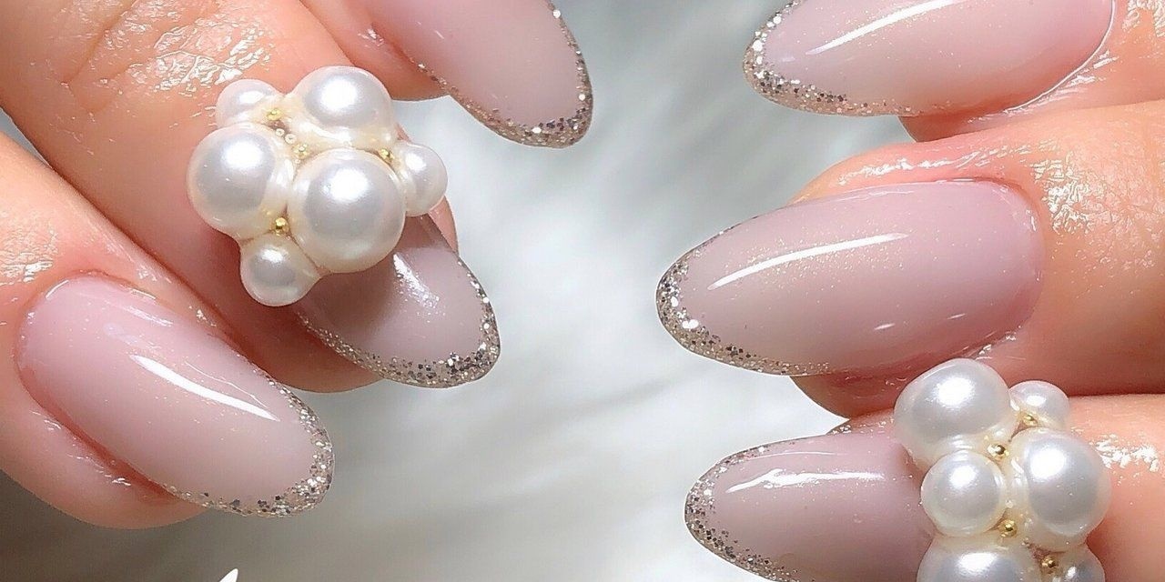 ネイルオンジュエリー[68]ピンク、オパール、ストーン♪ネイルパーツ 