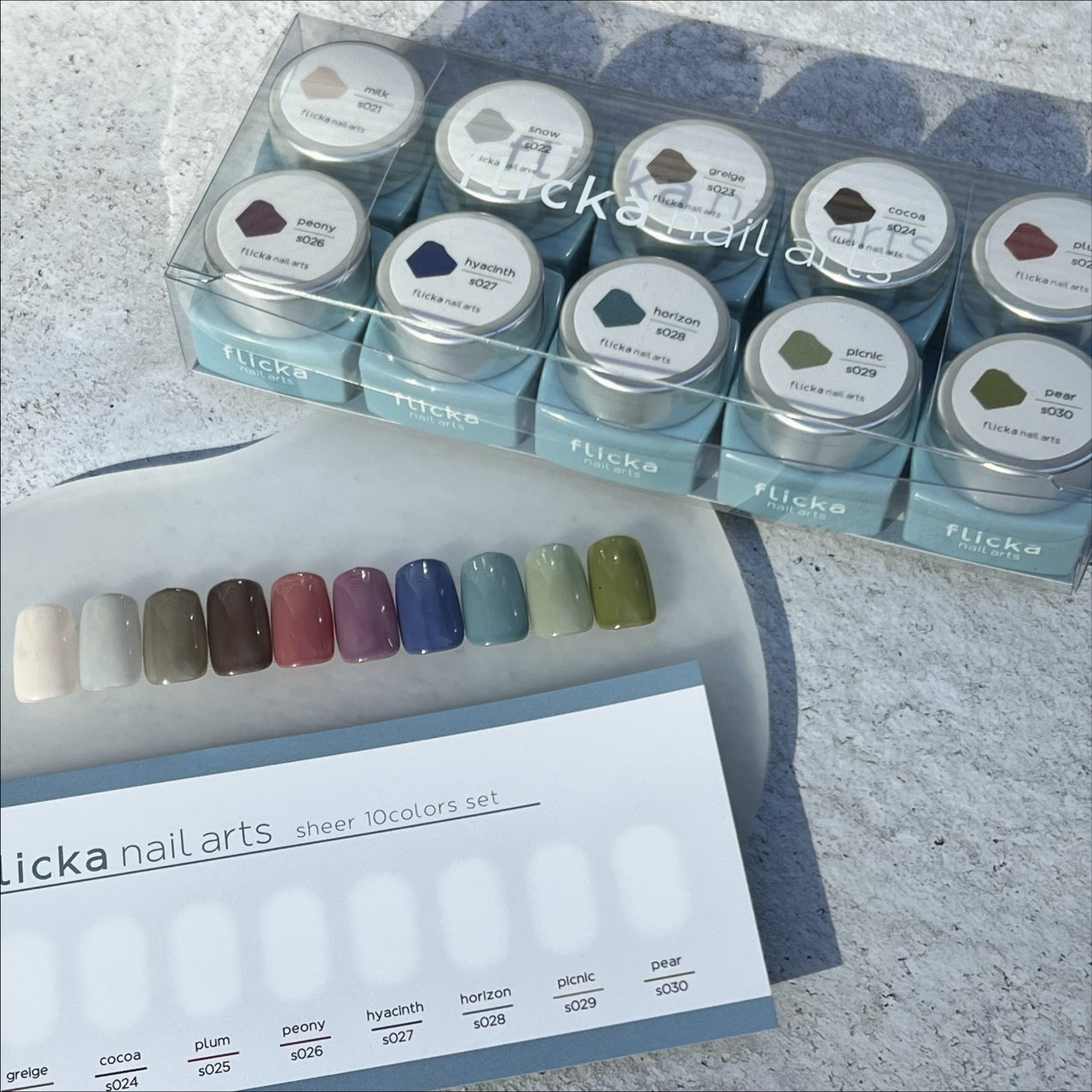 ｆｌｉｃｋａ ｎａｉｌ ａｒｔｓ カラージェル シアー１０色セット ２４ＢＷＳ | filicka nail arts（フリッカネイルアーツ） |  カラージェル | ネイルブックストア