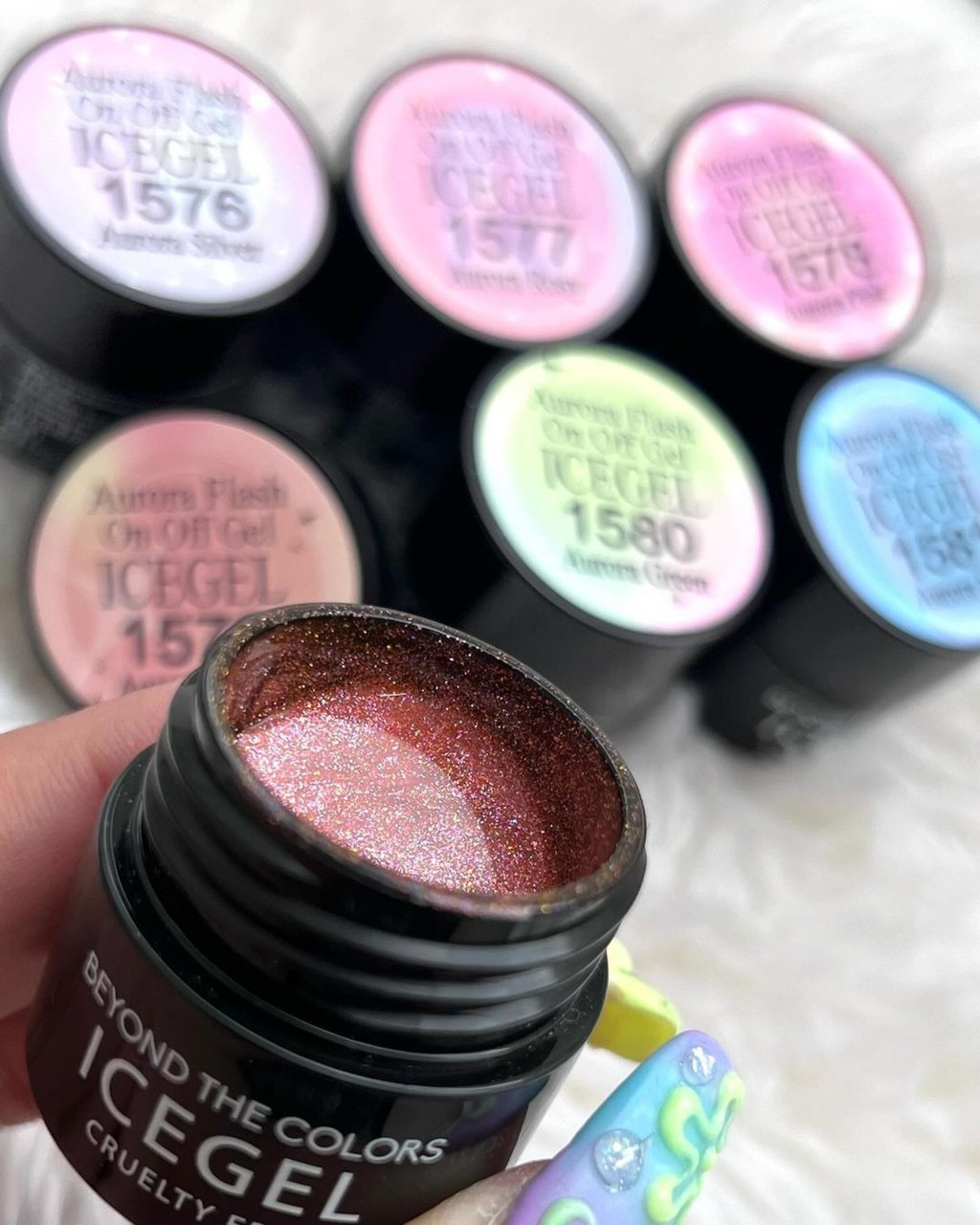 ICEGEL ABLACK オーロラフラッシュオンオフジェル 6色セット