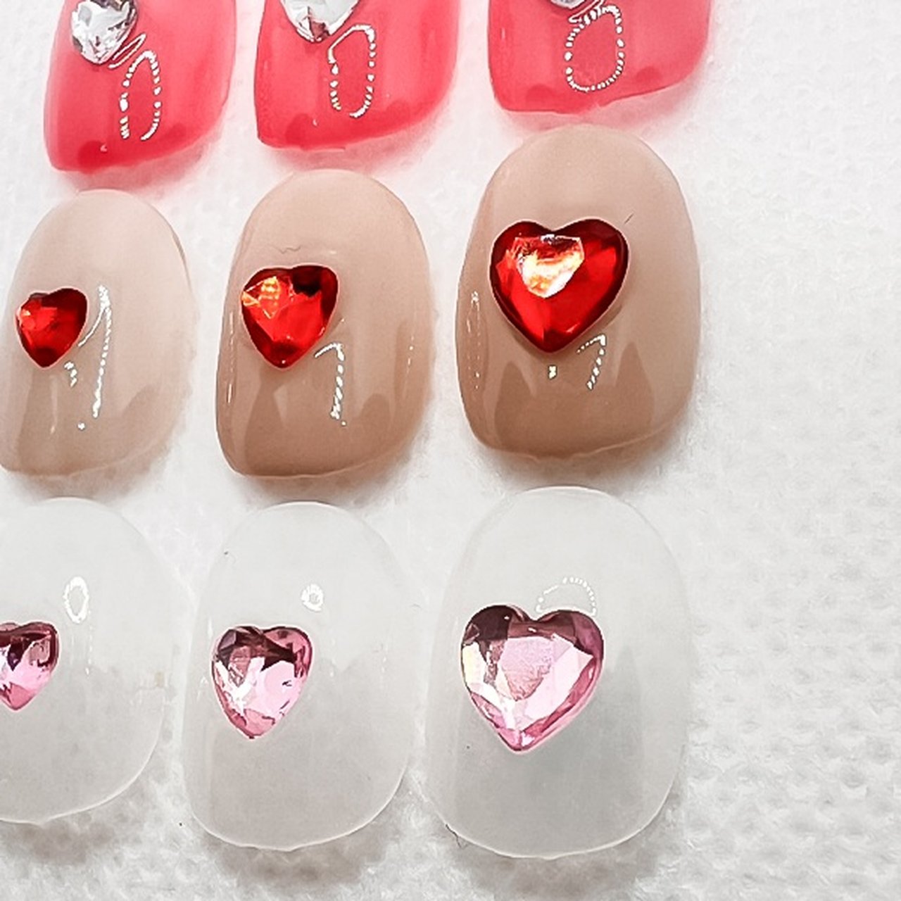 ネイルパーツ ハート アクリルストーン レッド 4mm | パーツ/スタッズ
