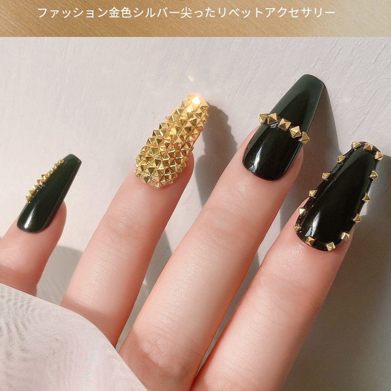 ネイルパーツ スパイクグラム シルバー 1.2mm ピラミッド
