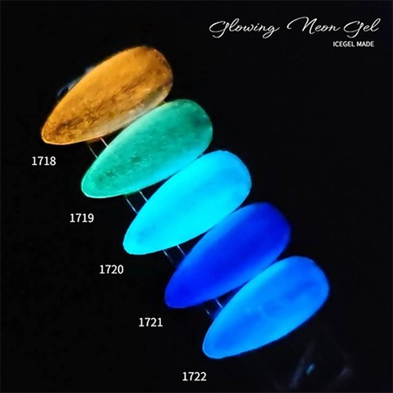 ICEGEL ABALCK グローイングネオンジェル5色セット（プリズムフィルム