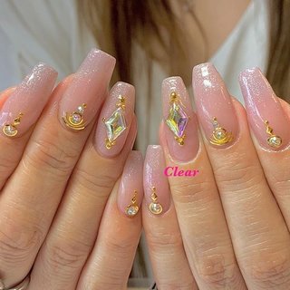 スワロフスキー敷き詰めネイルのネイルデザイン｜ネイルブック