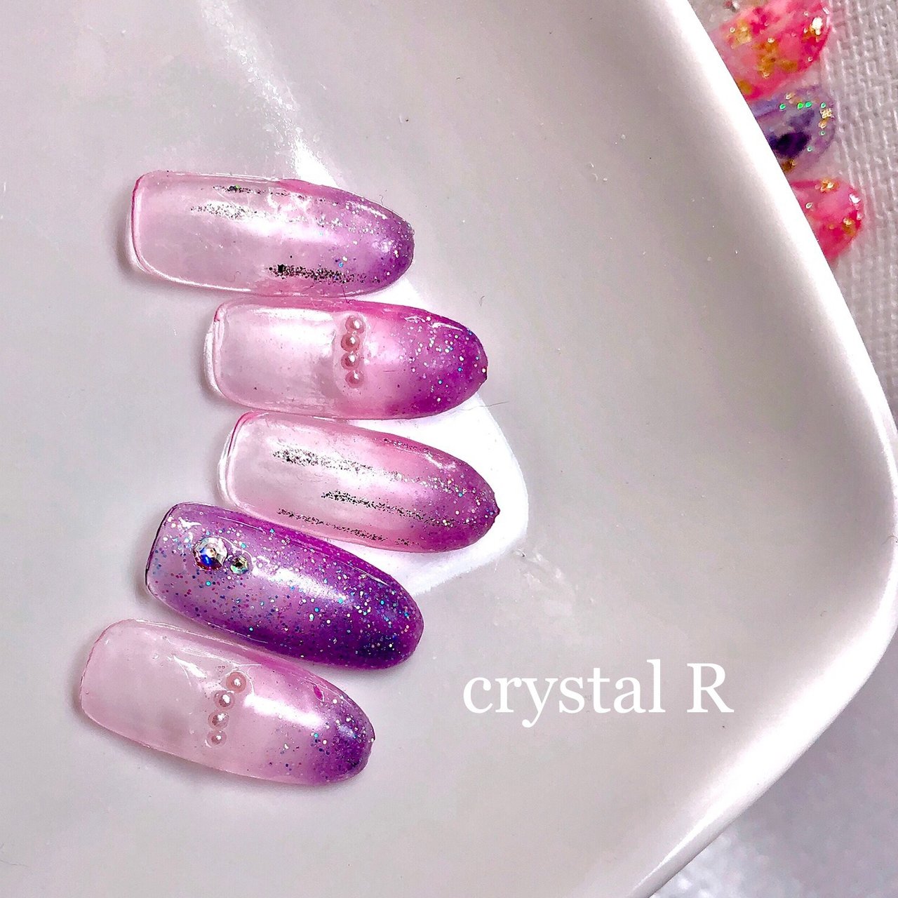 オールシーズン 梅雨 七夕 海 ハンド Crystal R Nail Salon のネイルデザイン No 4350246 ネイルブック