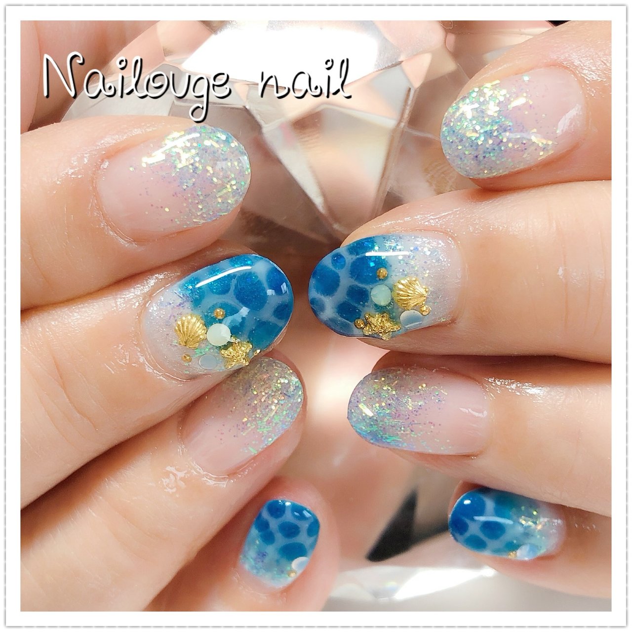 夏 海 リゾート ハンド グラデーション Nailsalon Nailougeのネイルデザイン No 4352602 ネイルブック