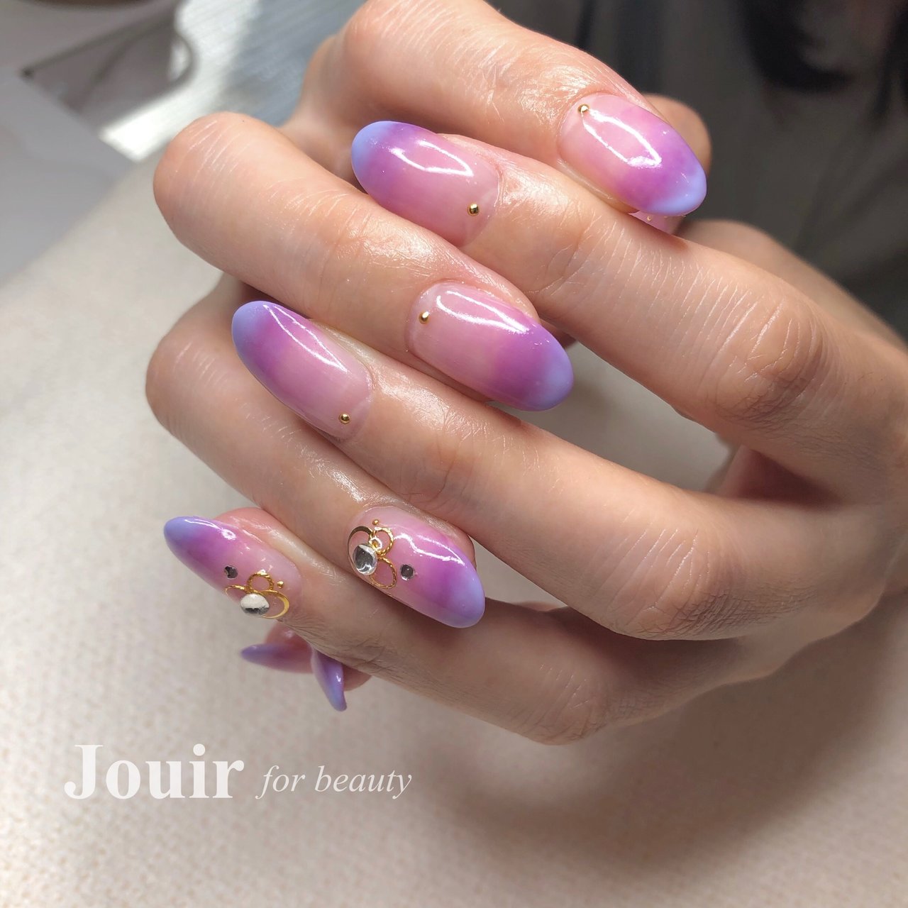 ハンド グラデーション ピンク 水色 パープル Jouir For Beauty Hair Nail Eyelash のネイルデザイン No ネイルブック