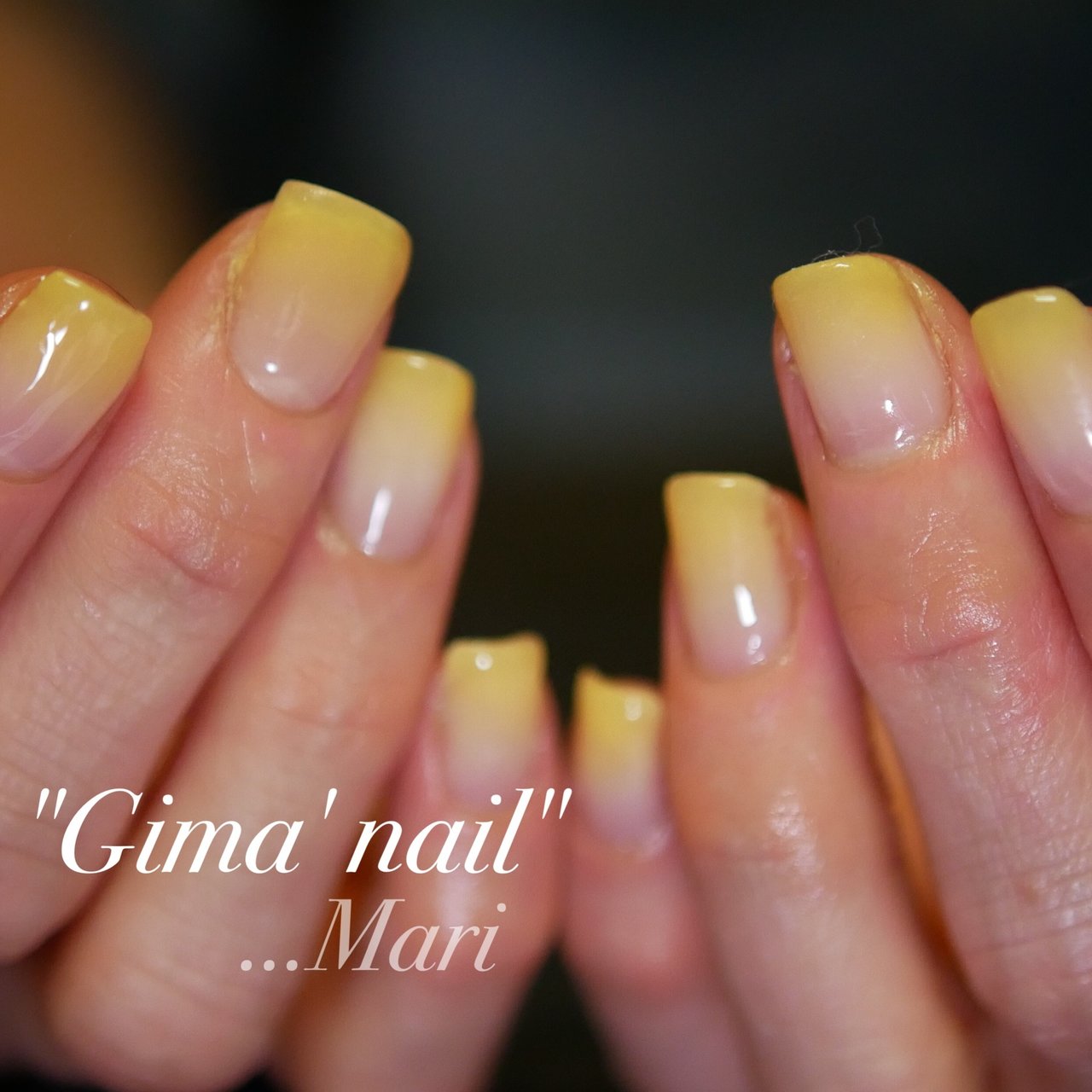 ハンド シンプル グラデーション イエロー ジェル Gima Nailのネイルデザイン No 4353815 ネイルブック