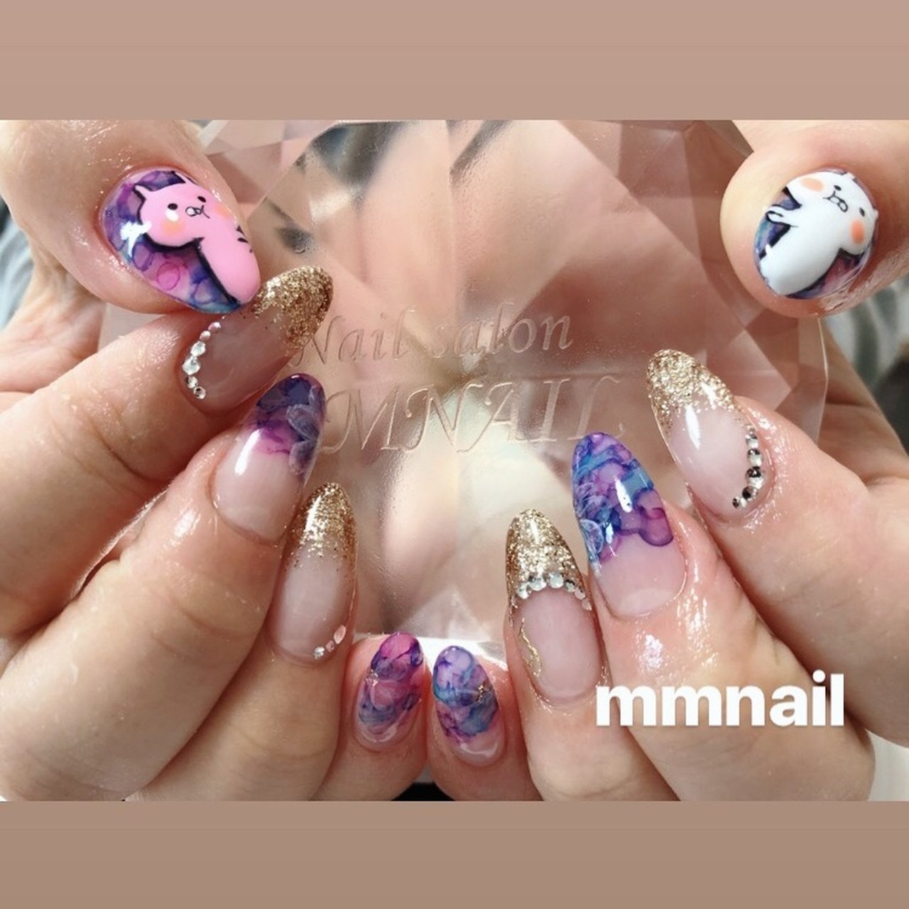 春 夏 ハンド キャラクター たらしこみ Mmnailのネイルデザイン No ネイルブック