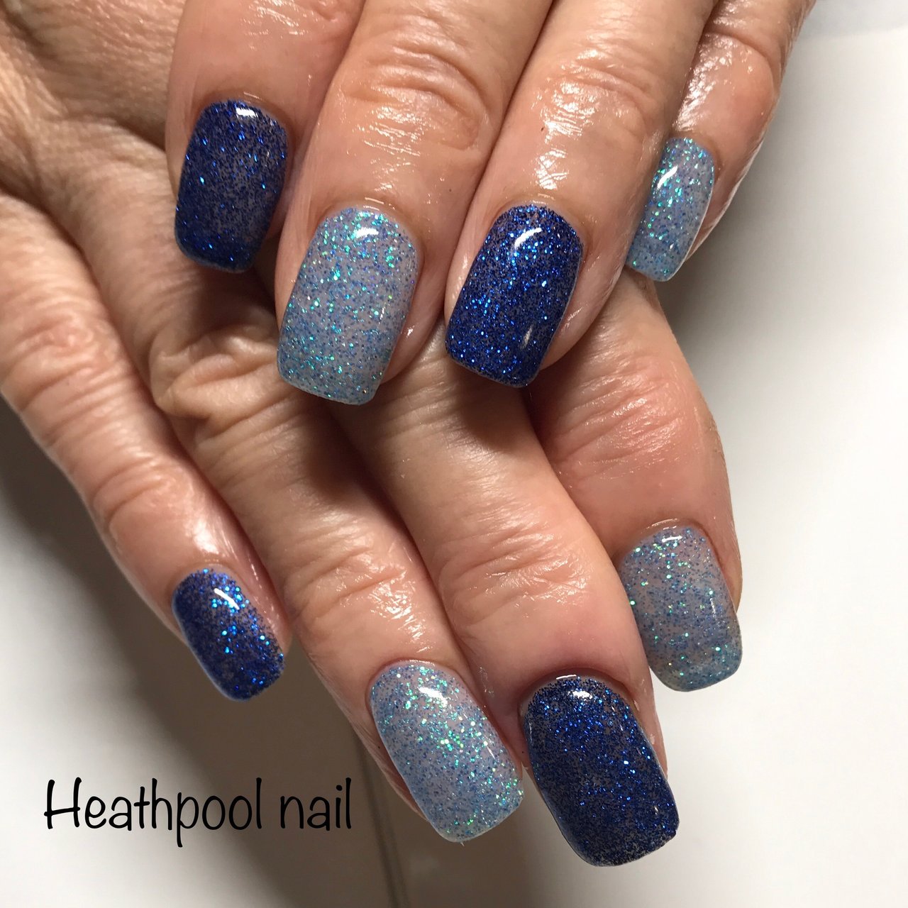 ハンド ラメ ワンカラー 水色 ブルー Heathpoolnailのネイルデザイン No ネイルブック