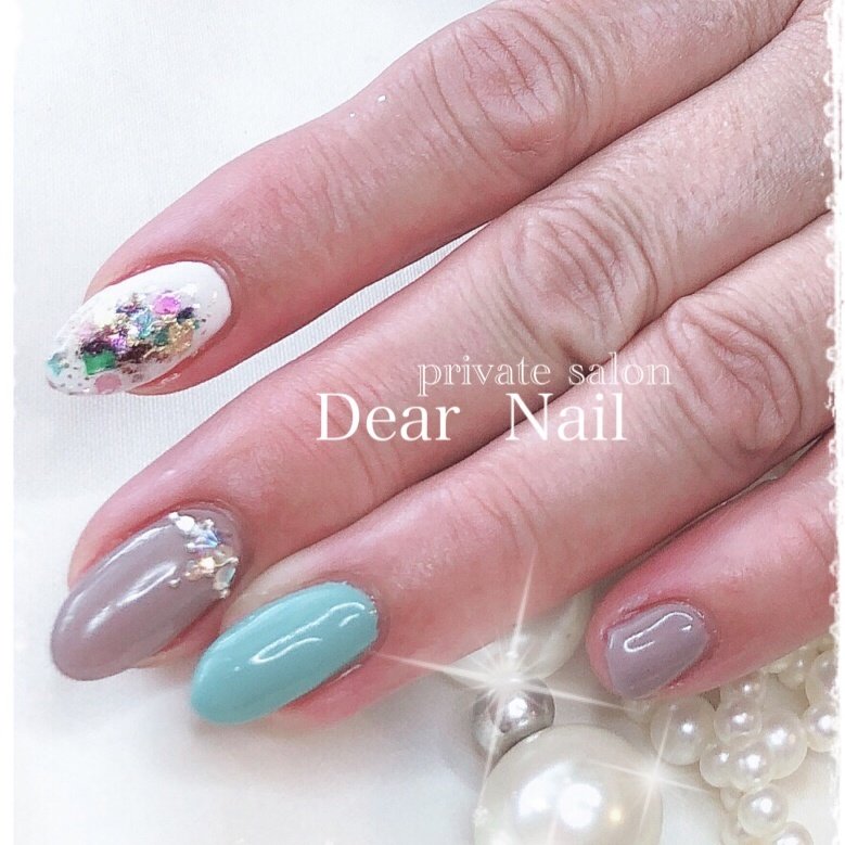 夏 オールシーズン ハンド ラメ ワンカラー Dearnail39のネイルデザイン No ネイルブック