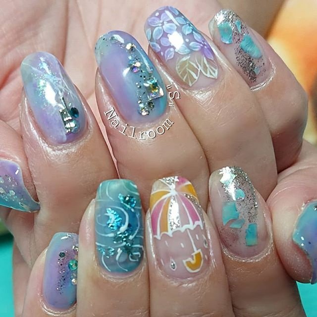 旅行 梅雨 パーティー 女子会 ハンド Nail Room Sのネイルデザイン No ネイルブック