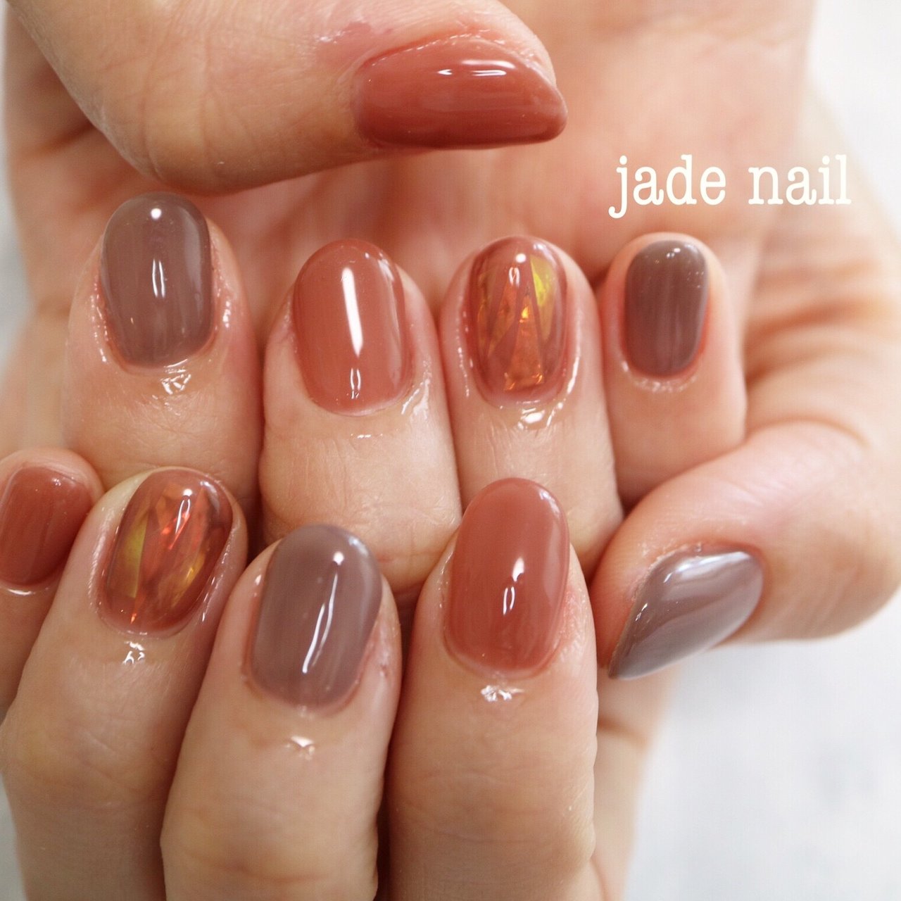 夏 オールシーズン 女子会 ハンド ワンカラー Jade Nailのネイルデザイン No ネイルブック