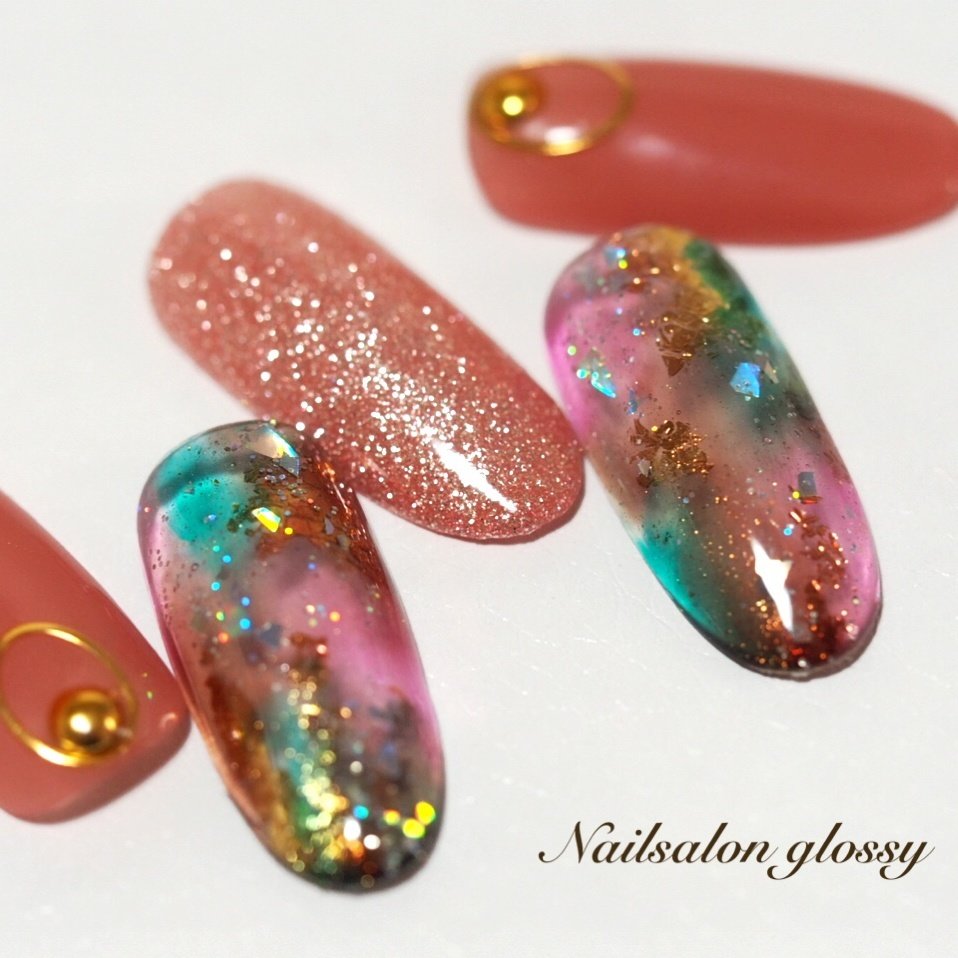 オールシーズン ハンド ワンカラー アンティーク エスニック Nailsalonglossy ネイルサロングロッシー のネイル デザイン No ネイルブック