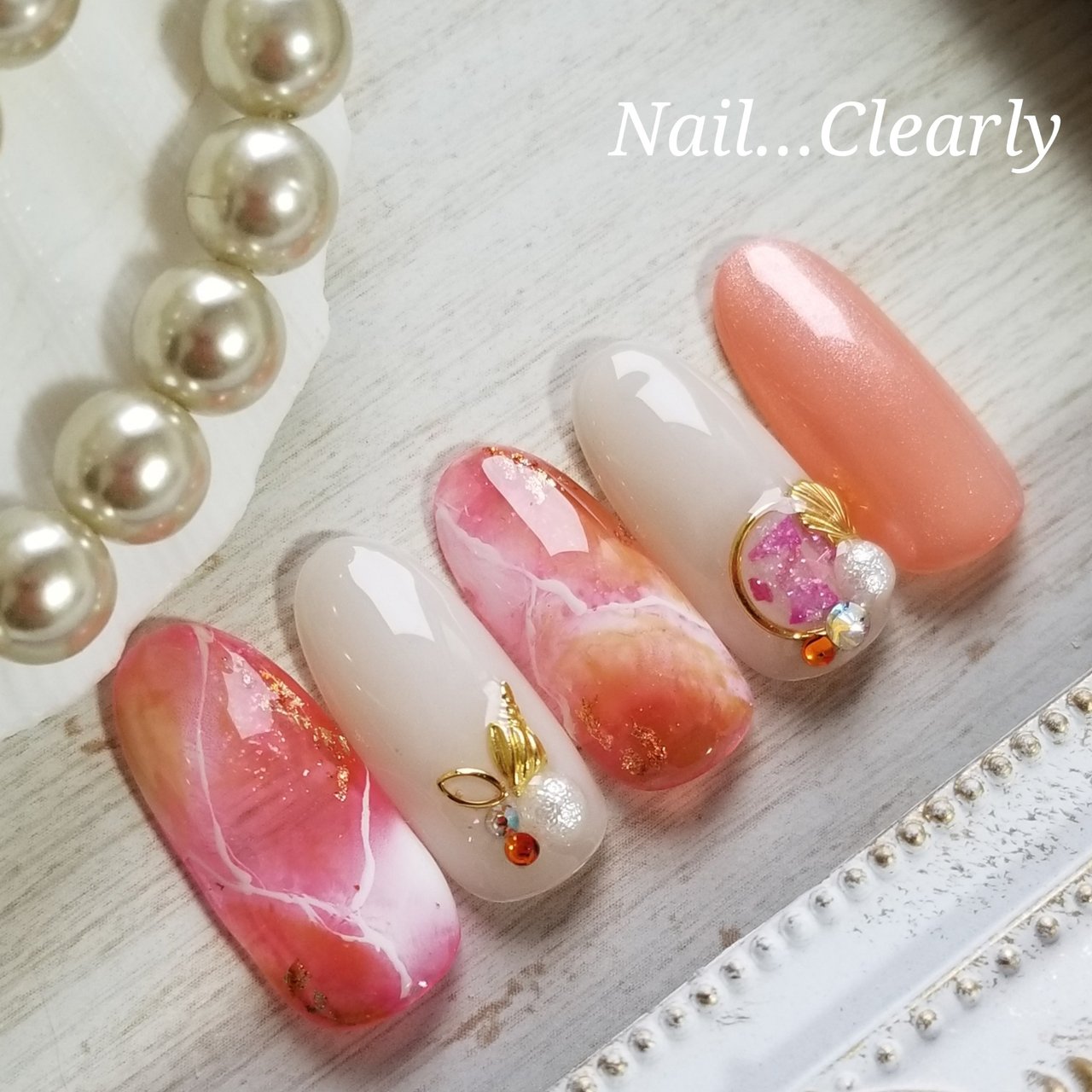 夏 リゾート ハンド シースルー タイダイ Clearlyのネイルデザイン No ネイルブック