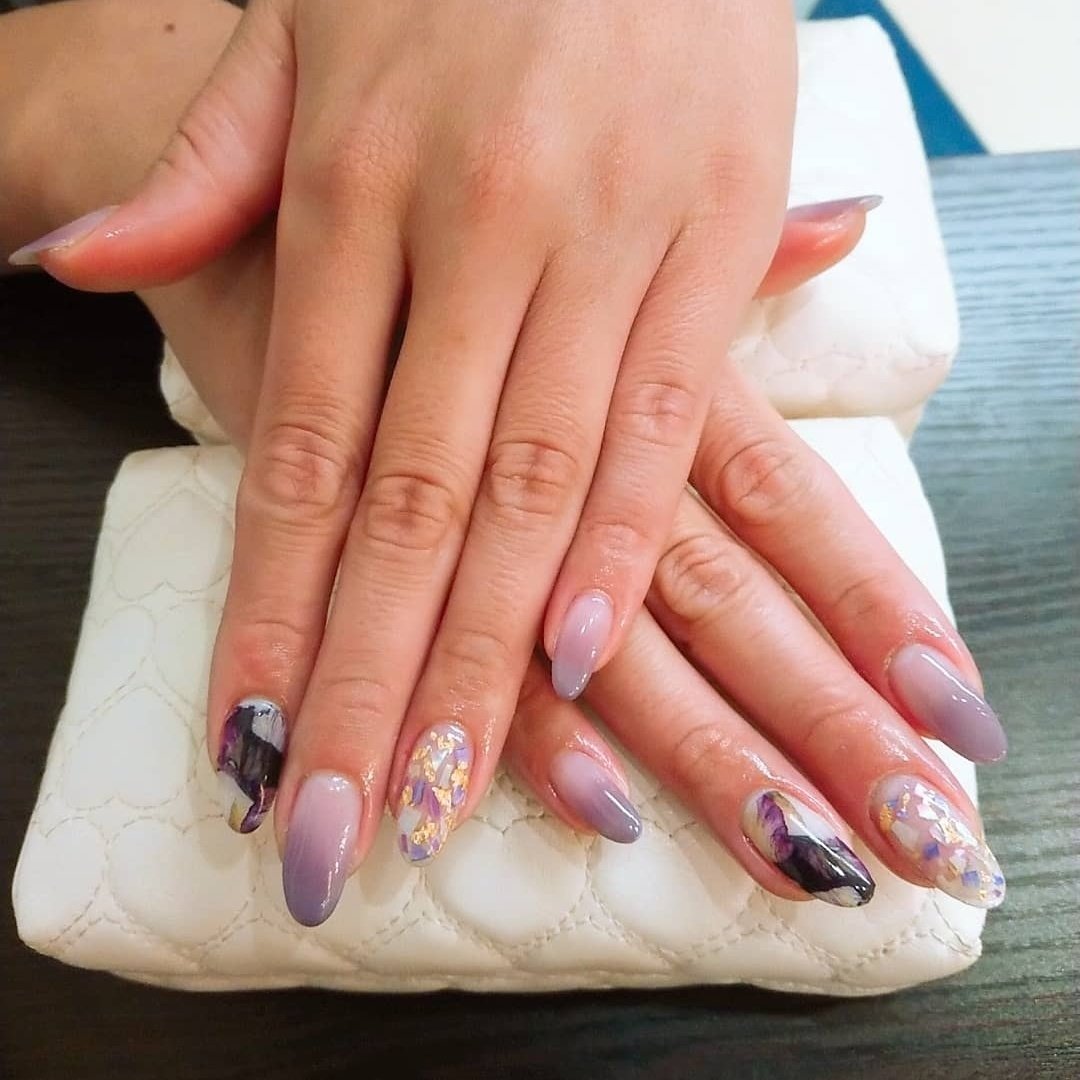 パープル ゴールド Palaunuのネイルデザイン No ネイルブック