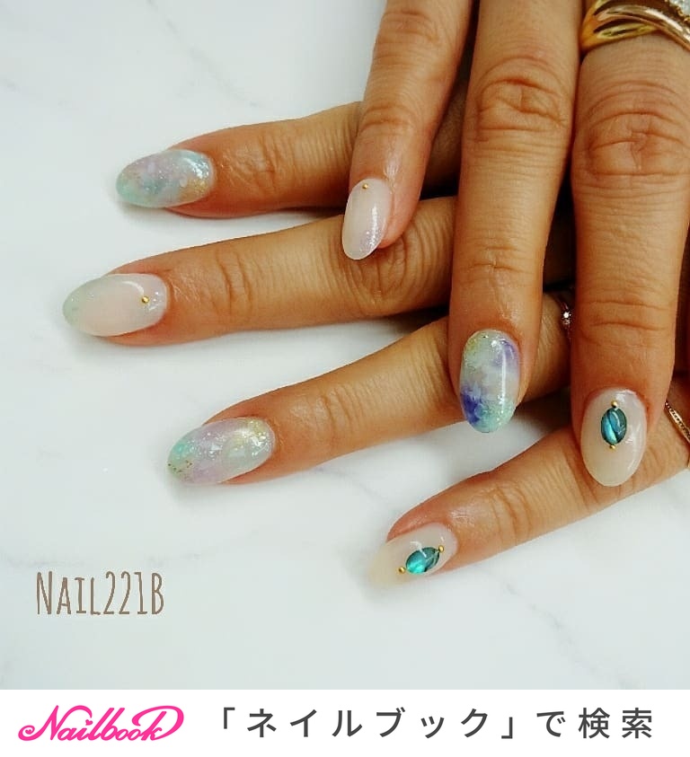 夏 オールシーズン 梅雨 海 ハンド Nail221bのネイルデザイン No ネイルブック