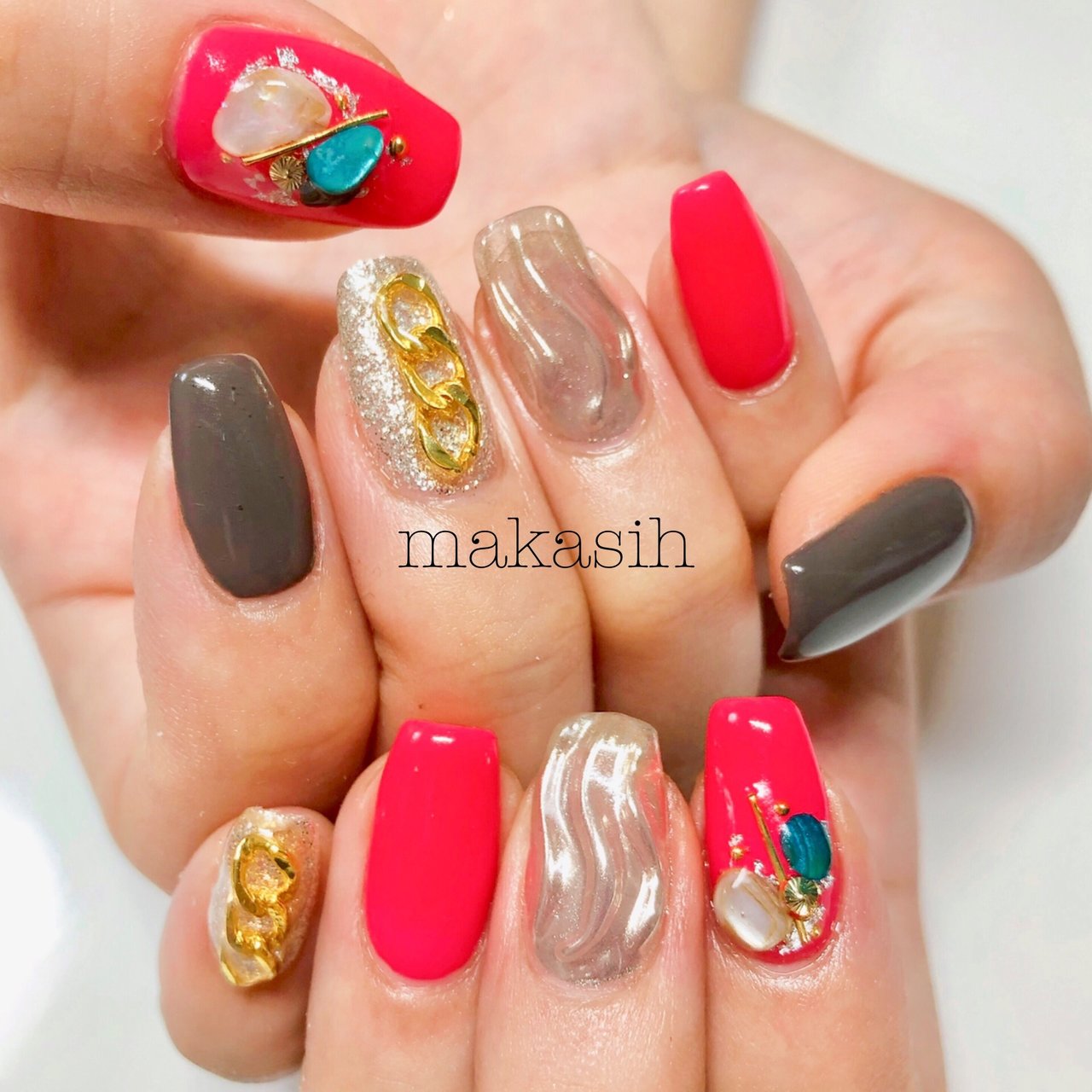 夏 ハンド お客様 Makasihのネイルデザイン No ネイルブック