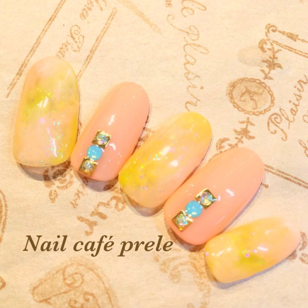 春 夏 ワンカラー タイダイ オレンジ Nailcafepreleのネイルデザイン No ネイルブック