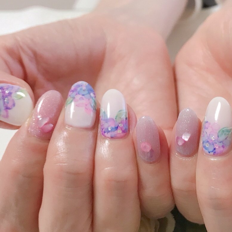 春 夏 梅雨 デート シンプル Nail Hana001のネイルデザイン No ネイルブック