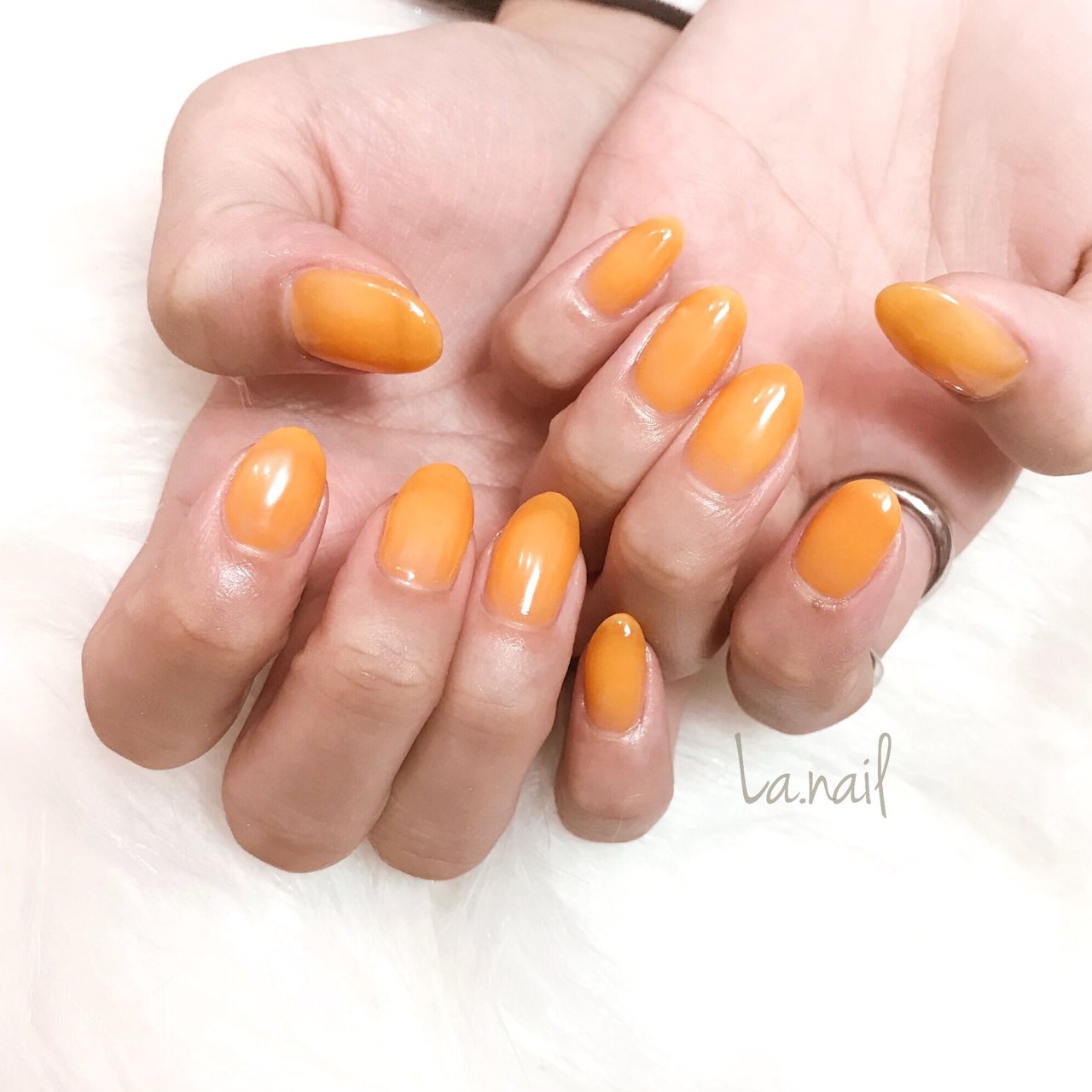 ワンカラー オレンジ イエロー お客様 La Nailのネイルデザイン No 4364827 ネイルブック