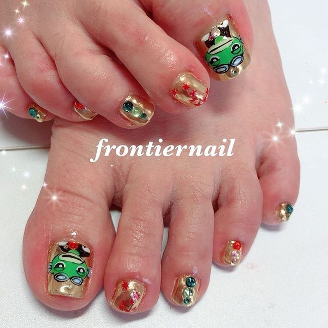 夏 オールシーズン フット ビジュー キャラクター Frontiernail 渋谷美香のネイルデザイン No ネイルブック