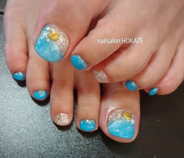 夏 フット ペディキュア お客様 Nailsalon Hokazeのネイルデザイン No ネイルブック