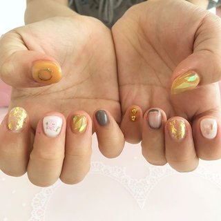 21年 新着順 ショート オレンジ ゆめかわいいのネイルデザイン ネイルブック