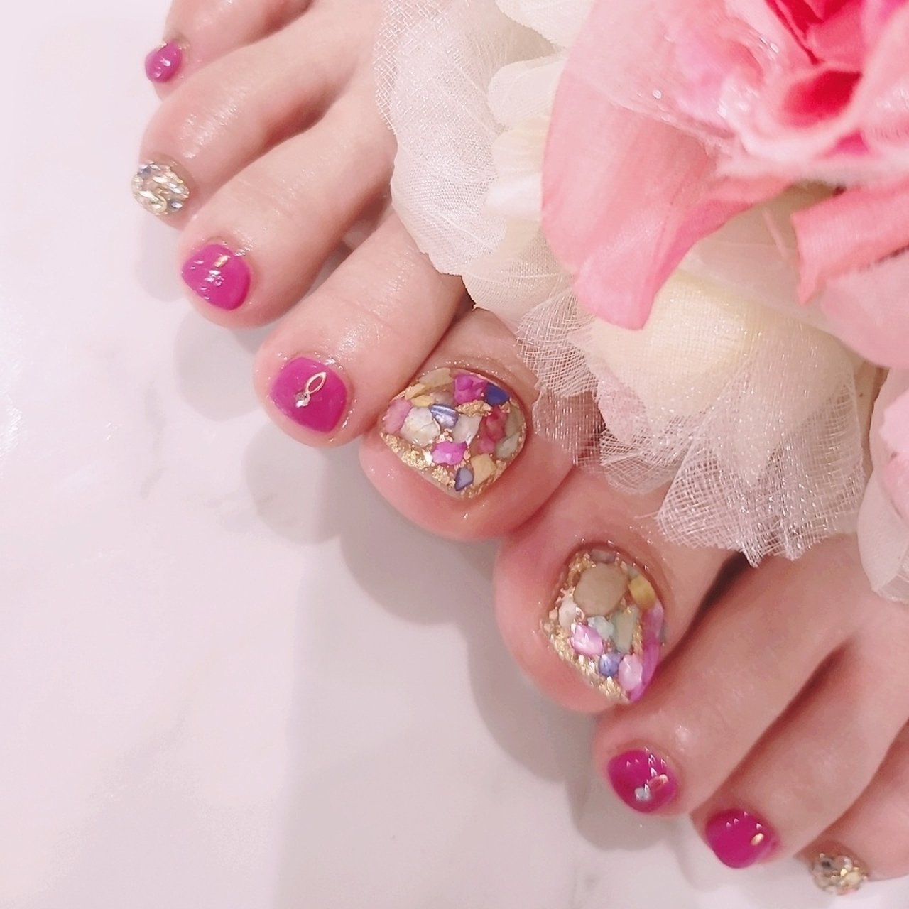 夏/オールシーズン/フット/シェル/ピンク - 古河市privatenail