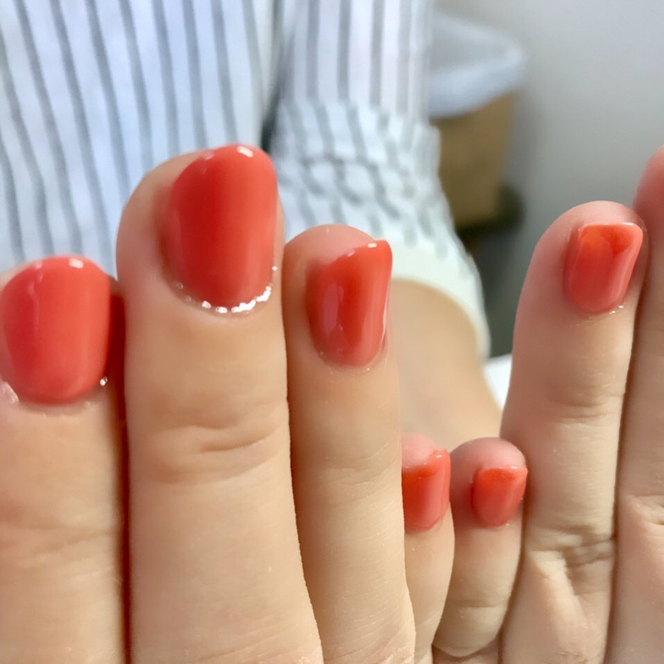 夏 シンプル ワンカラー ピンク オレンジ Nail Salon Kapaliliのネイルデザイン No ネイルブック