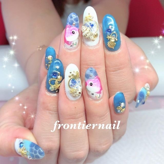 夏 オールシーズン 海 リゾート ハンド Frontiernail 渋谷美香のネイルデザイン No ネイルブック