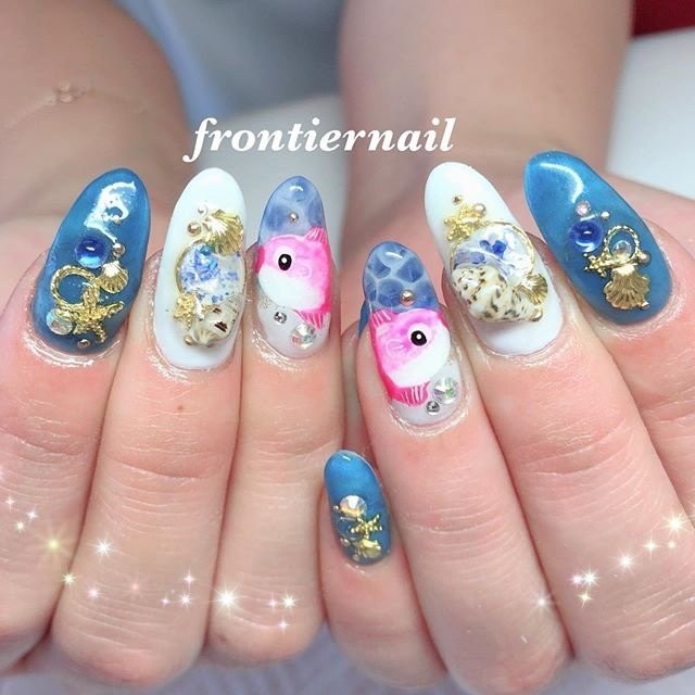 夏 オールシーズン 海 リゾート ハンド Frontiernail 渋谷美香のネイルデザイン No ネイルブック