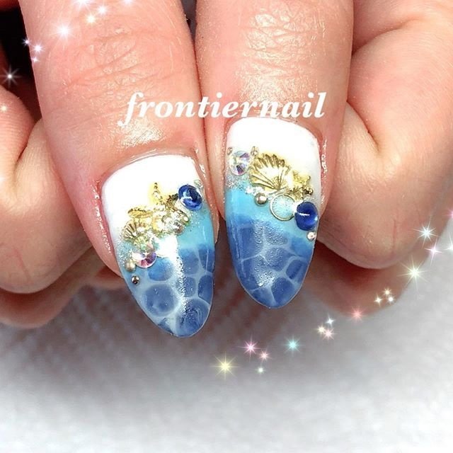 夏 オールシーズン 海 リゾート ハンド Frontiernail 渋谷美香のネイルデザイン No ネイルブック