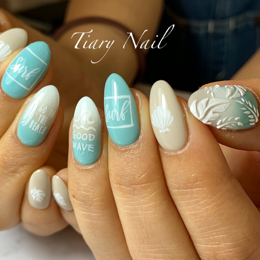 夏 海 リゾート オフィス ハンド Tiarynail ティアリーネイルのネイルデザイン No ネイルブック