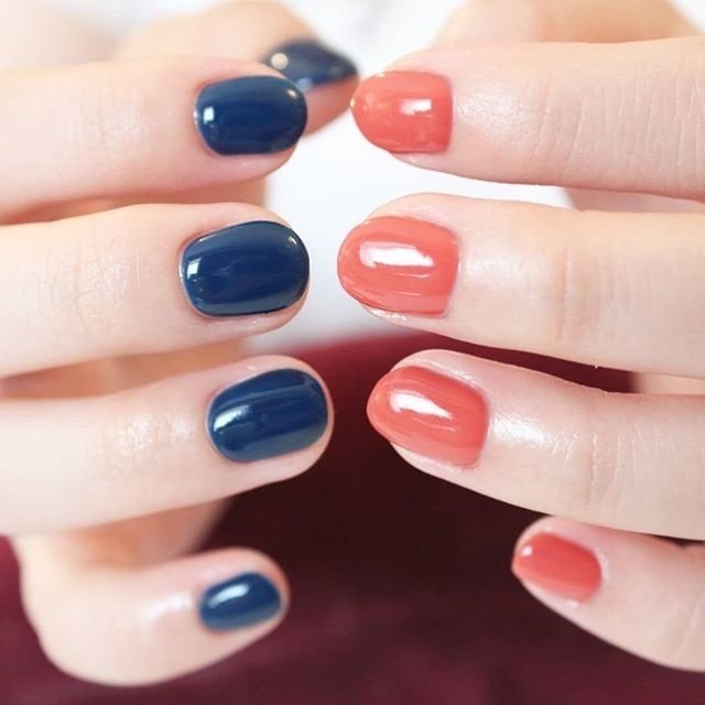 オールシーズン ネイビー ブラウン アースカラー Nail Rossoのネイルデザイン No ネイルブック