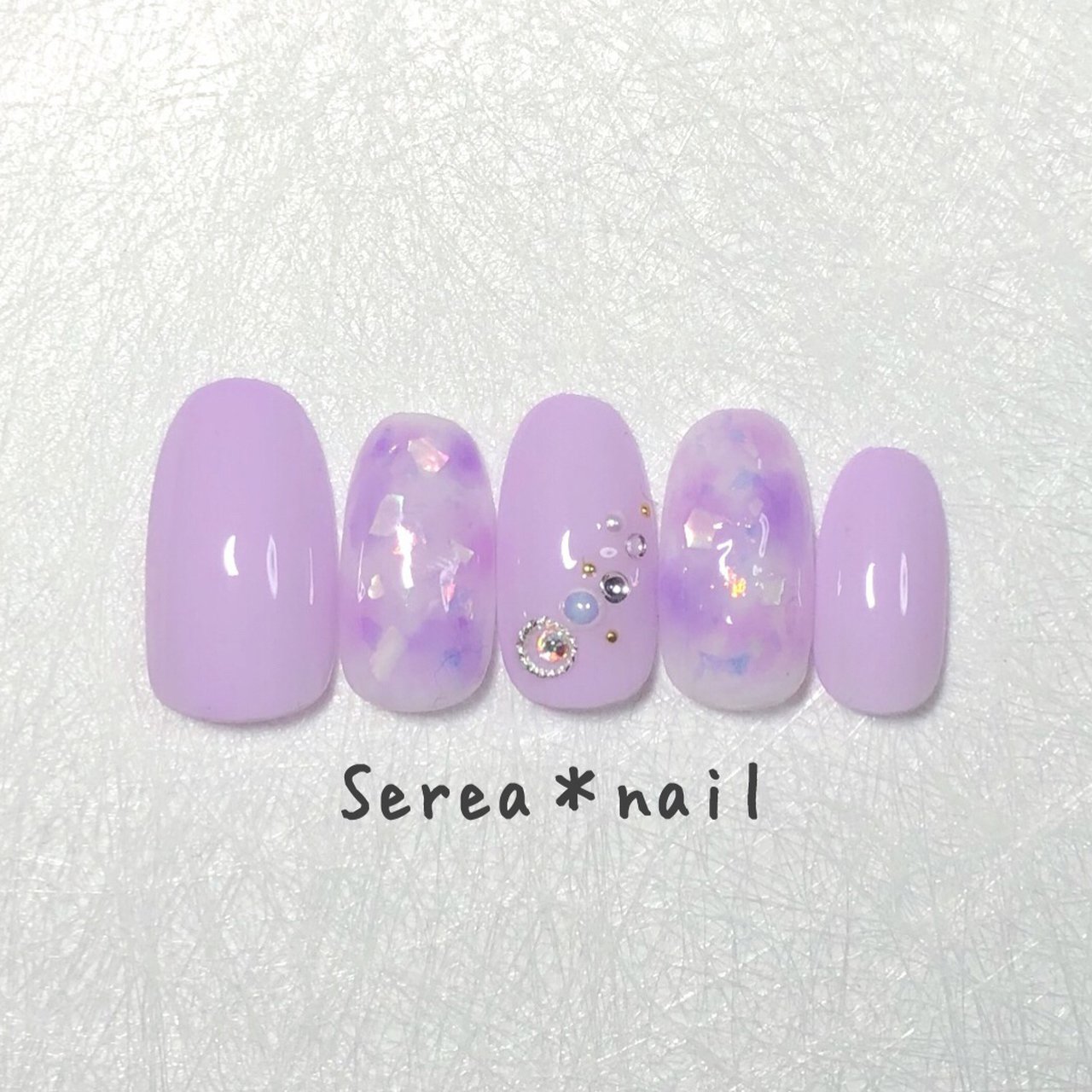 夏 シェル パープル パステル ジェル Serea Nailのネイルデザイン No ネイルブック