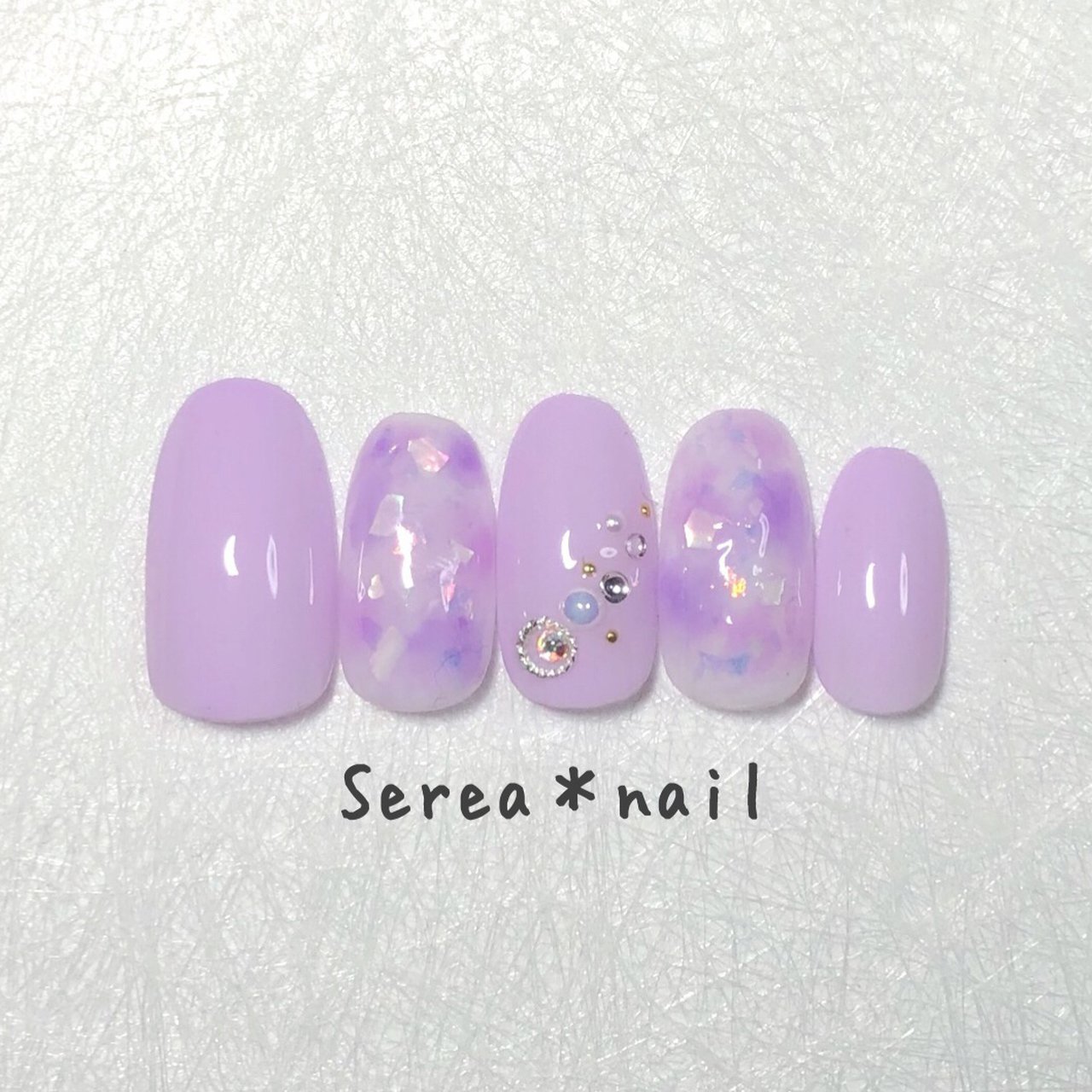 夏 シェル パープル パステル ジェルネイル Serea Nailのネイルデザイン No ネイルブック