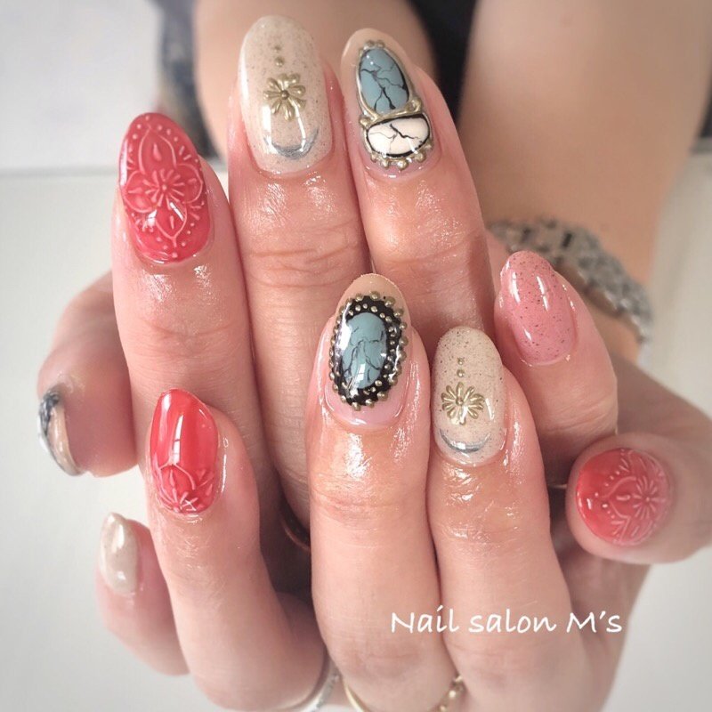 オールシーズン ハンド エスニック レース ミディアム Ms Mamikoのネイルデザイン No ネイルブック