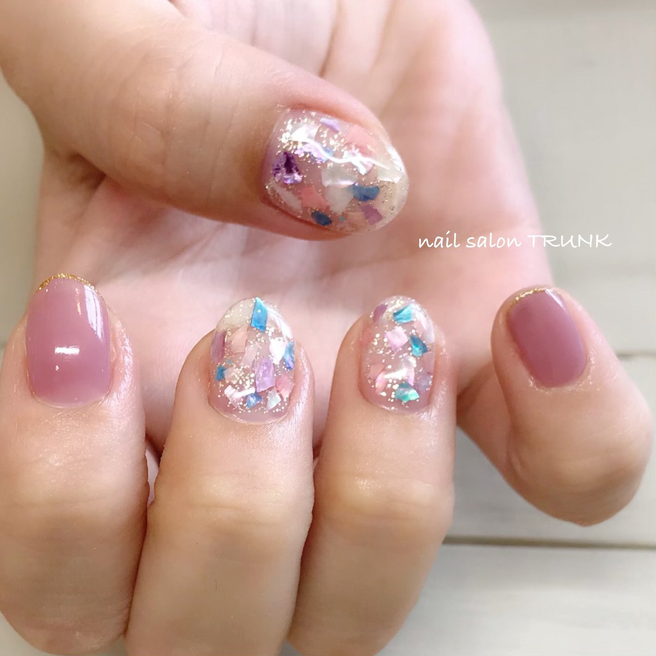 春 夏 ハンド ワンカラー シェル Nail Trunkのネイルデザイン No ネイルブック