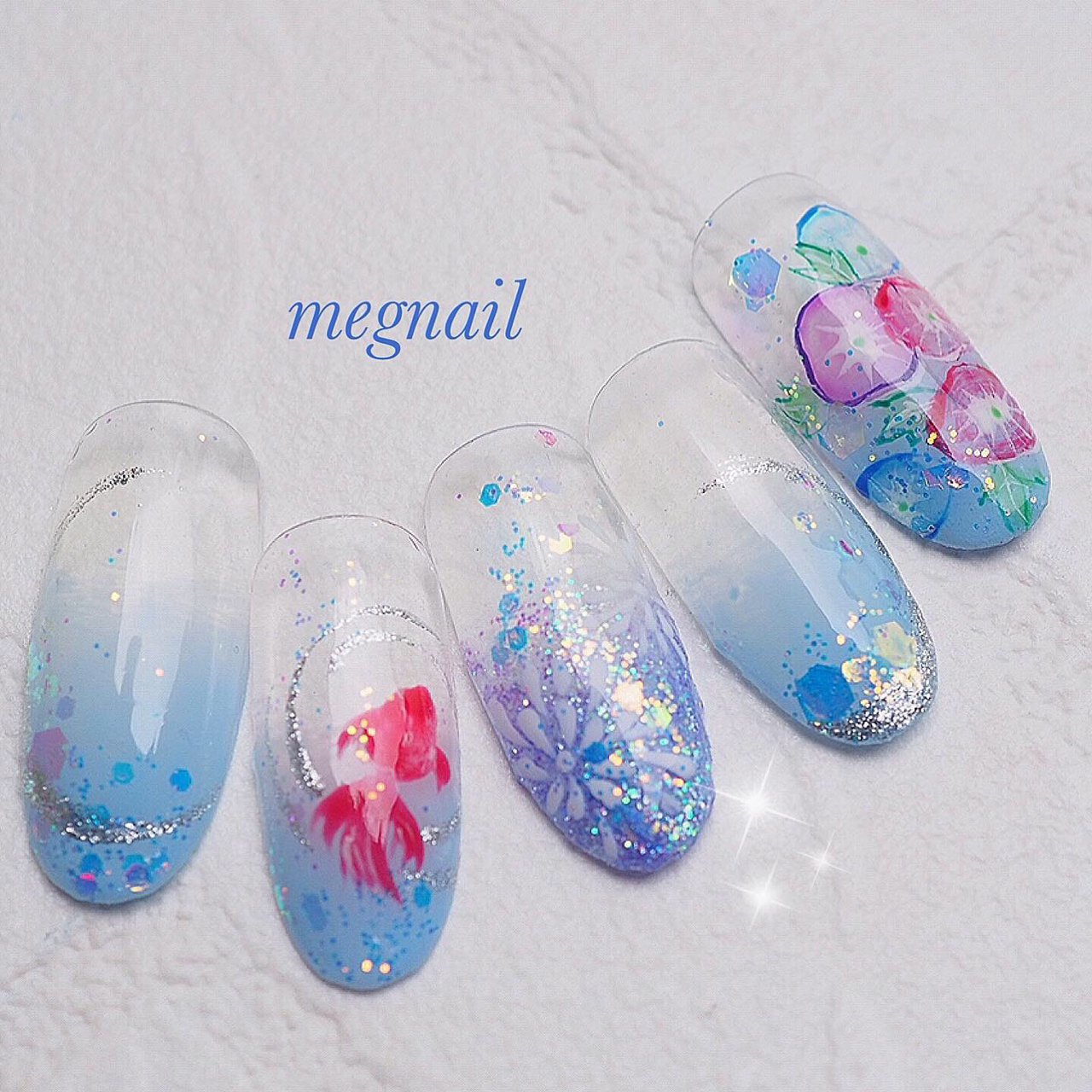 夏/旅行/七夕/浴衣/ハンド - megnailのネイルデザイン[No.4382541 