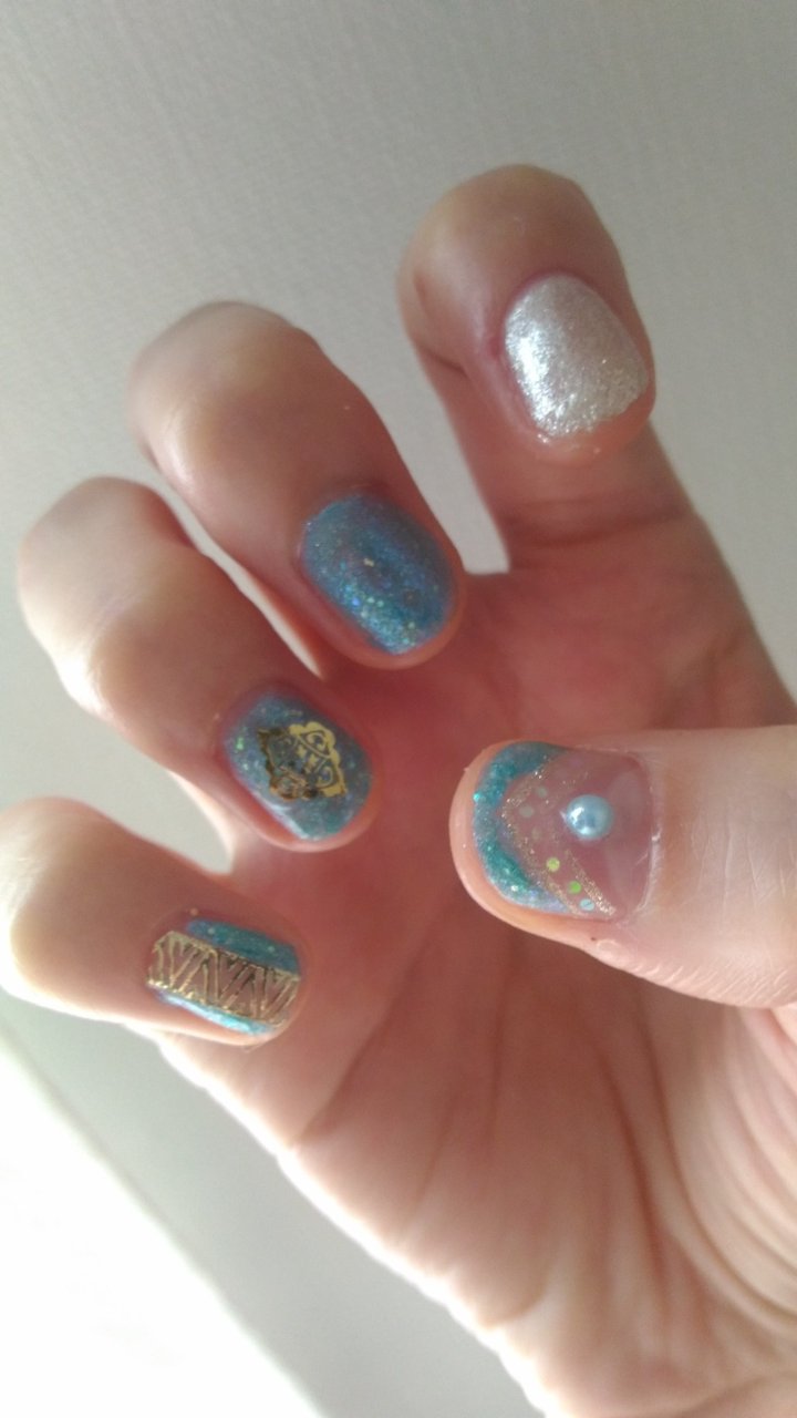 旅行 ハンド 変形フレンチ エスニック ショート Maronpのネイルデザイン No ネイルブック