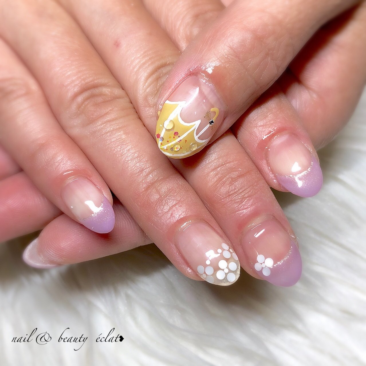 イエロー パープル Nail Beauty Eclat のネイルデザイン No ネイルブック