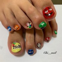 春 夏 フット フラワー ストライプ Chi Nailのネイルデザイン No ネイルブック