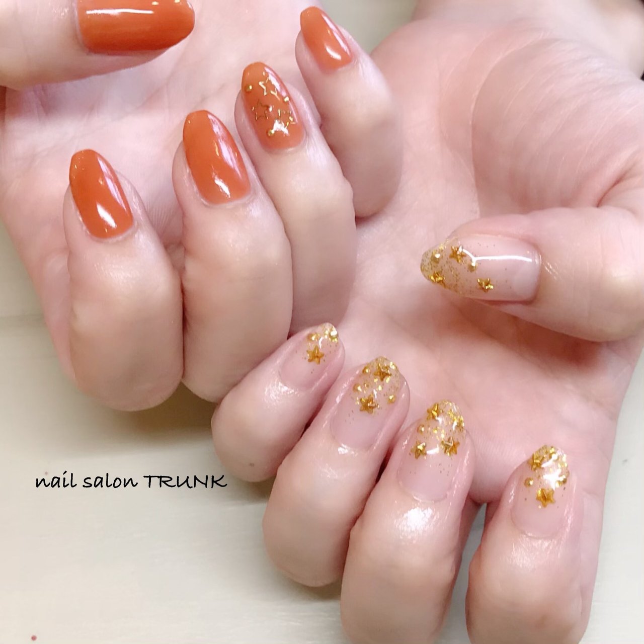 夏 ハンド ラメ ワンカラー 星 Nail Trunkのネイルデザイン No ネイルブック