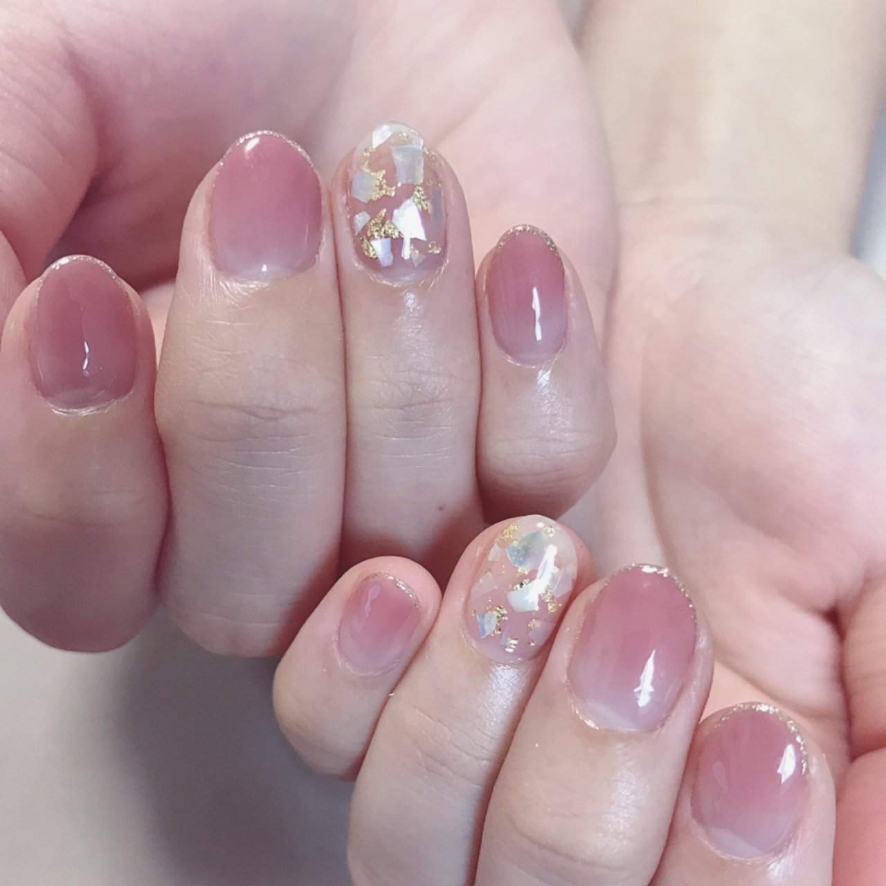 オールシーズン ハンド グラデーション シェル ピンク Lualani Nailのネイルデザイン No ネイルブック